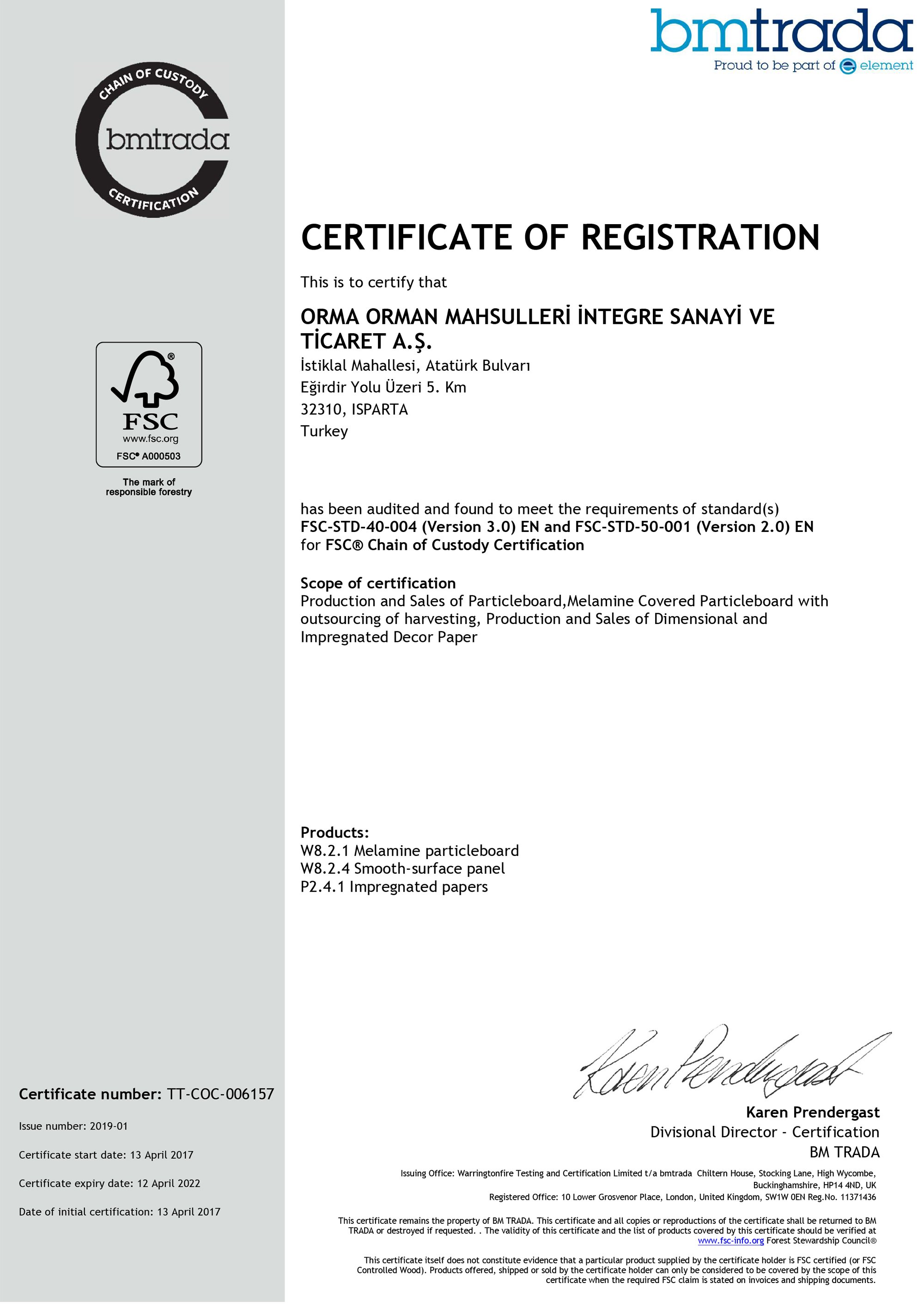 FSC Certificate